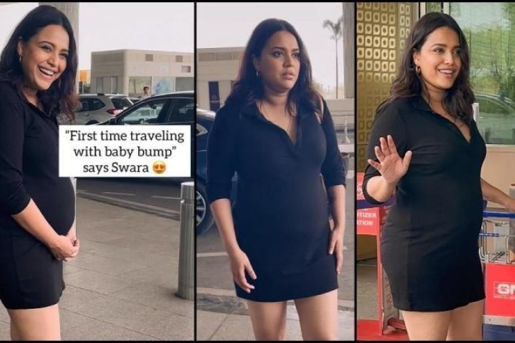 Swara Bhasker Baby Bump: Baby bump flaunted in a little black dress, pregnancy glow on her face