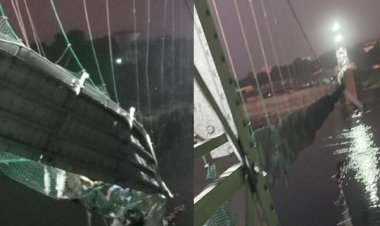 गुजरात के मोरबी में बड़ा हादसा, मच्छु नदी पर बना केबल पुल टूटने से 400 लोग नदी में गिरे, 60 से ज्यादा की मौत