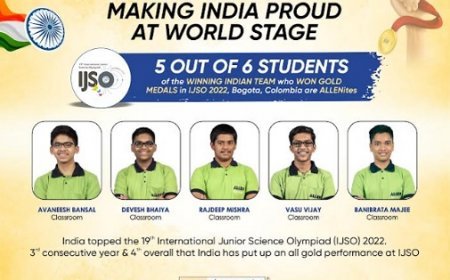इंटरनेशनल जूनियर साइंस ओलम्पियाड में एलन के 5 स्टूडेंट्स को गोल्ड मैडल